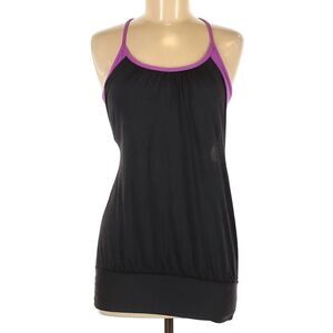 Lululemon No Limits Tank - Purple And Black Sleeveless Top Built In Bra Workout